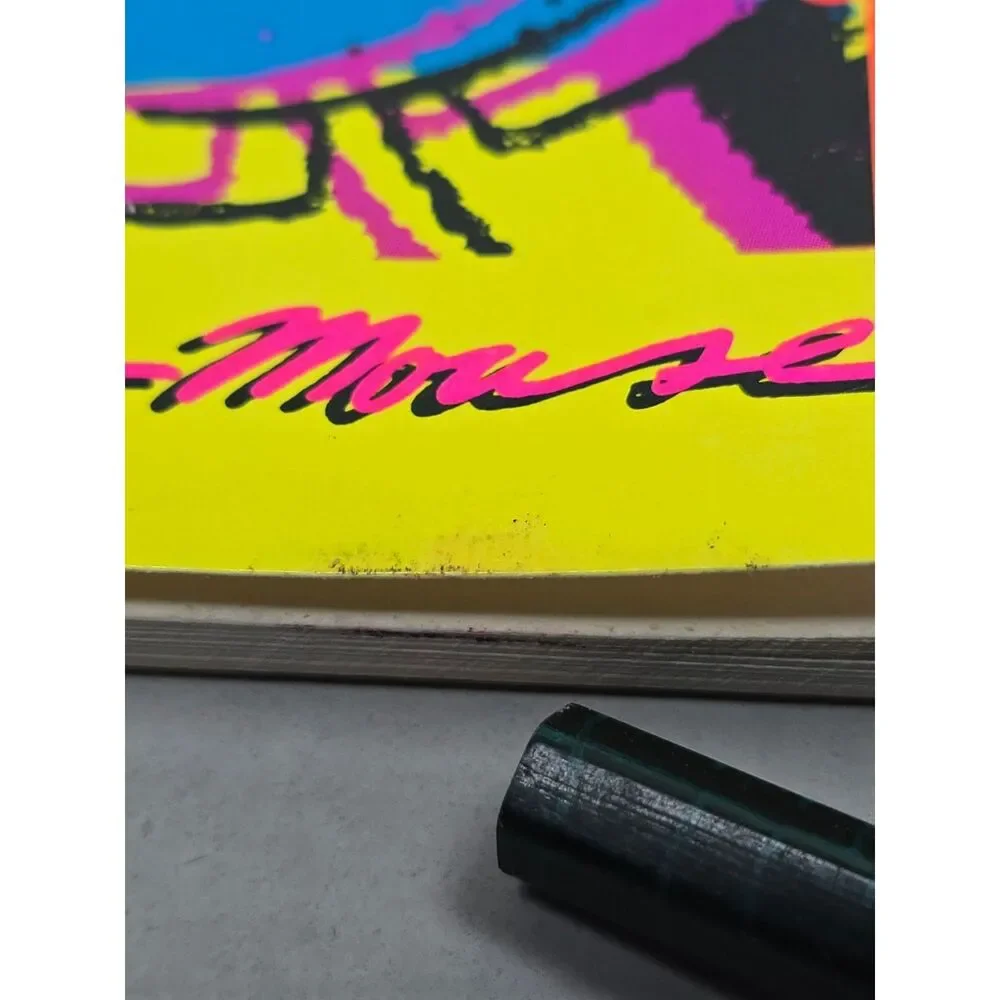 Vintage Mickey Mouse Mead Disney Electric Stationery Pad Neon Pop Art  90s